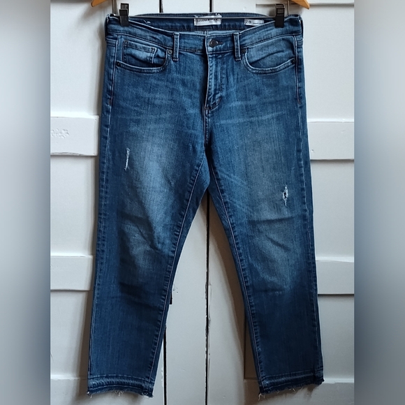 Banana Republic Women's Straight Crop Denim Blue Jeans | Distressed | Sz 28 - Picture 1 of 5